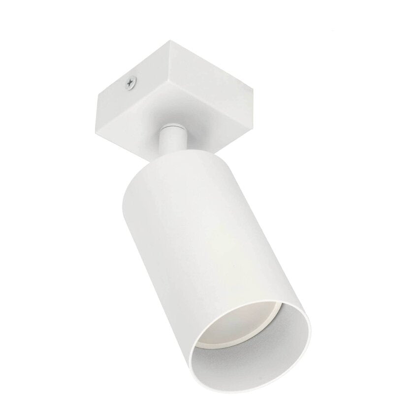 Moderner Deckenstrahler mit einem verstellbaren Lichtspot in weiß