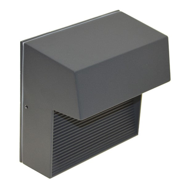 Moderne eckige Außenlampe in Grau mit blendfreiem Licht und wetterfestem Gehäuse