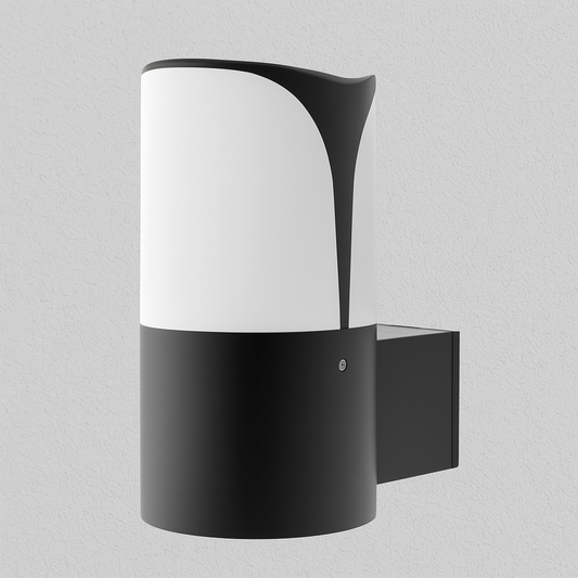 Moderne Außenwandleichte in Schwarz-Weiß mit LED