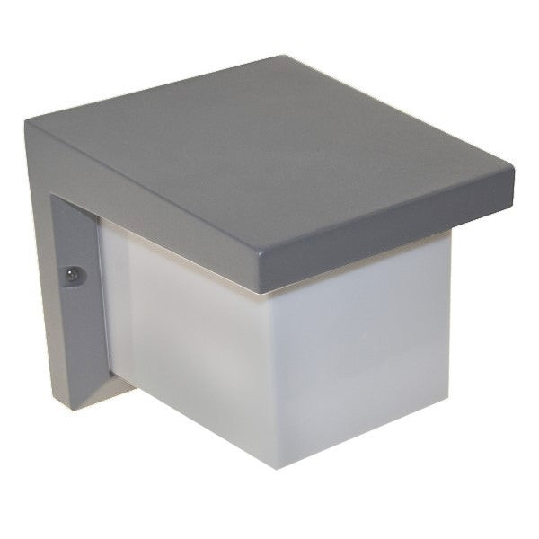 Außenwandleuchte modern und grau in Würfelform