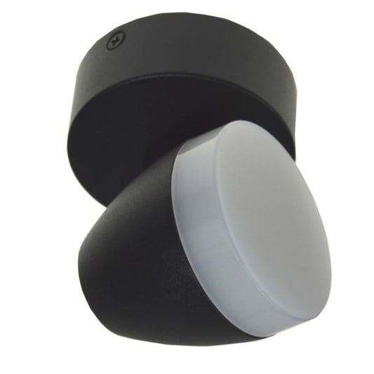 Runde schwarze LED-Wandleuchte für außen