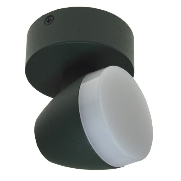 Anthrazitfarbene LED-Wandleuchte mit 6W, fest an der Außenwand installiert, neutralweißes Licht für Terrassen und Eingänge.