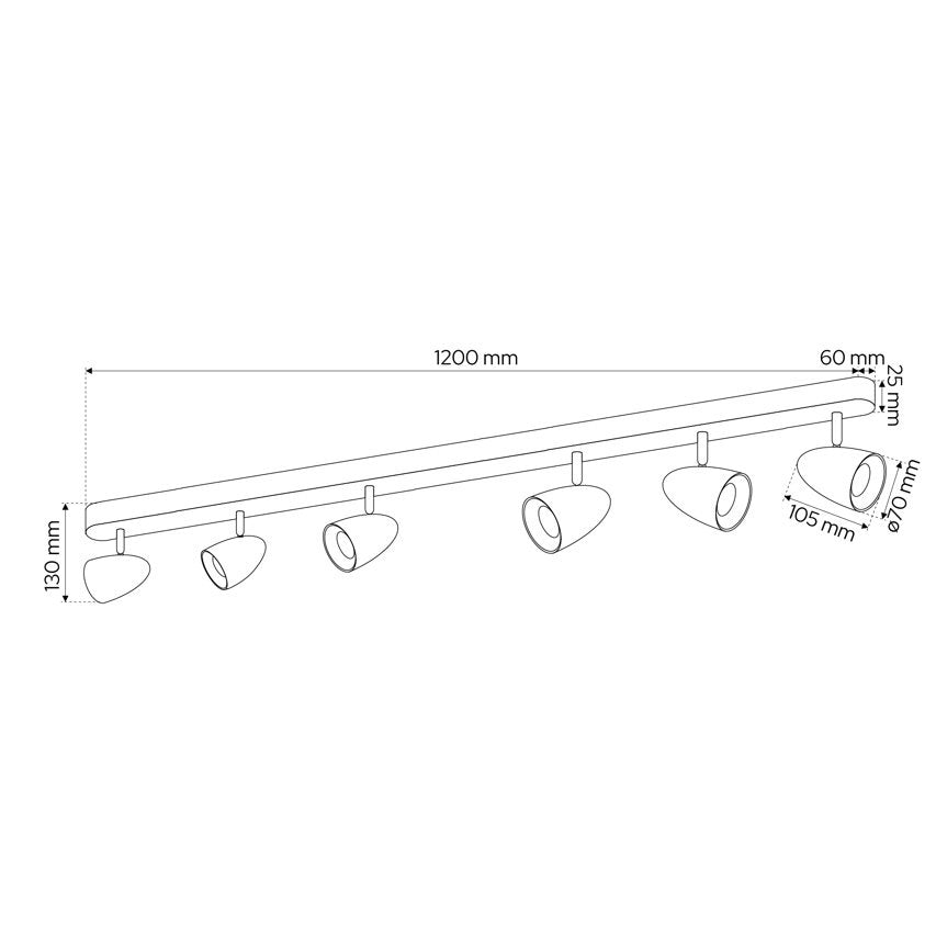 Technische Maßzeichnung Deckenleuchte mit Abmessungen