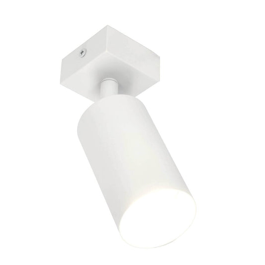 Ansicht des weißen Deckenstrahlers leuchtend