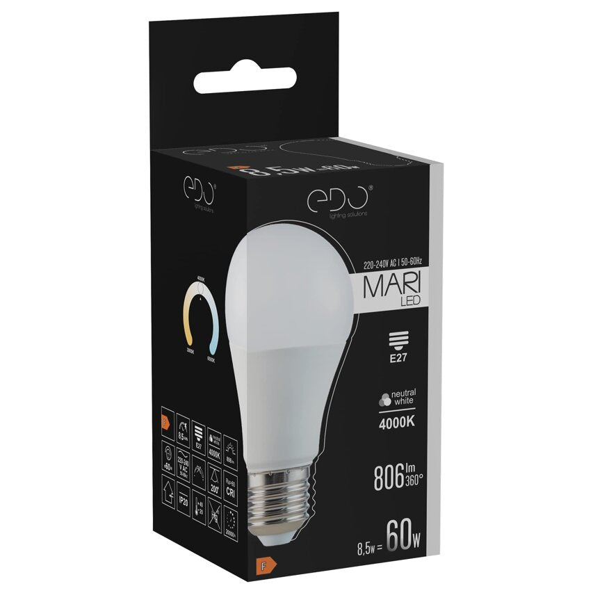 LED Glühbirne E27 8.5W 4000K neutral NW 806lm