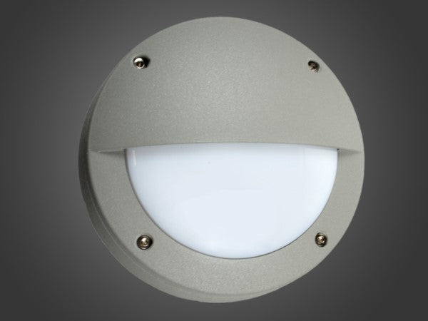 graue LED Wandlampe mit warmweißem Licht 2500K und abgeschirmtem Lichtaustritt nach unten