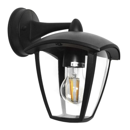 Wetterfeste Wandlampe für den Außenbereich mit montierter E27-LED-Filament-Leuchte
