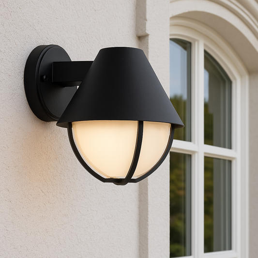 Außenwandleuchte in Retro mit Halterung in Schwarz 