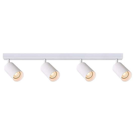 Gesamtansicht der weißen modernen Deckenbeleuchtung mit 4 Lichtspots GU10 
