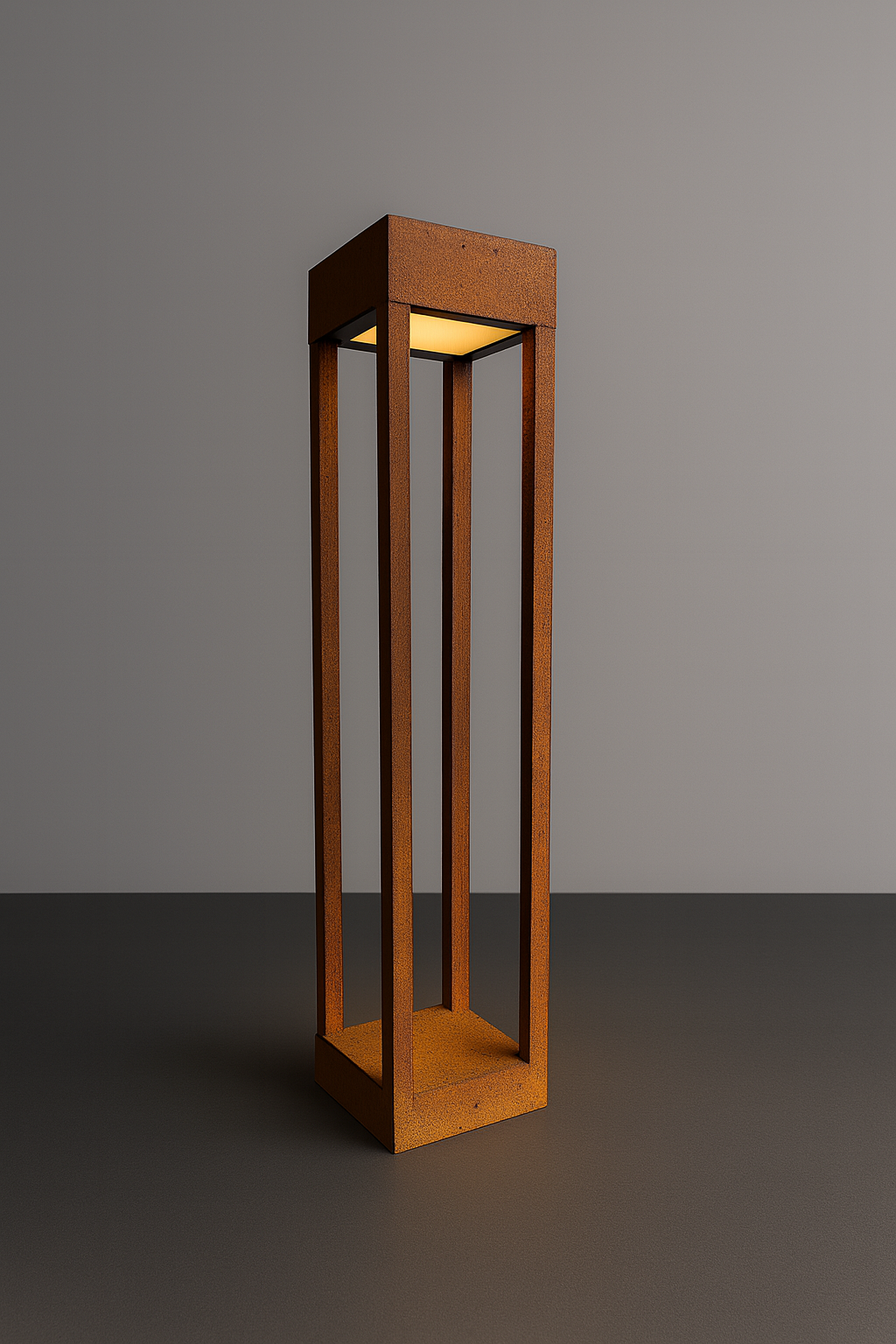 Rost Außenlampe 60/80 cm Gartensäule | Echtes Rost-Finish | Outdoor Stehleuchte