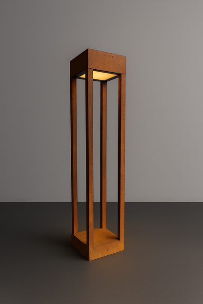 Rost Außenlampe 60/80 cm Gartensäule | Echtes Rost-Finish | Outdoor Stehleuchte