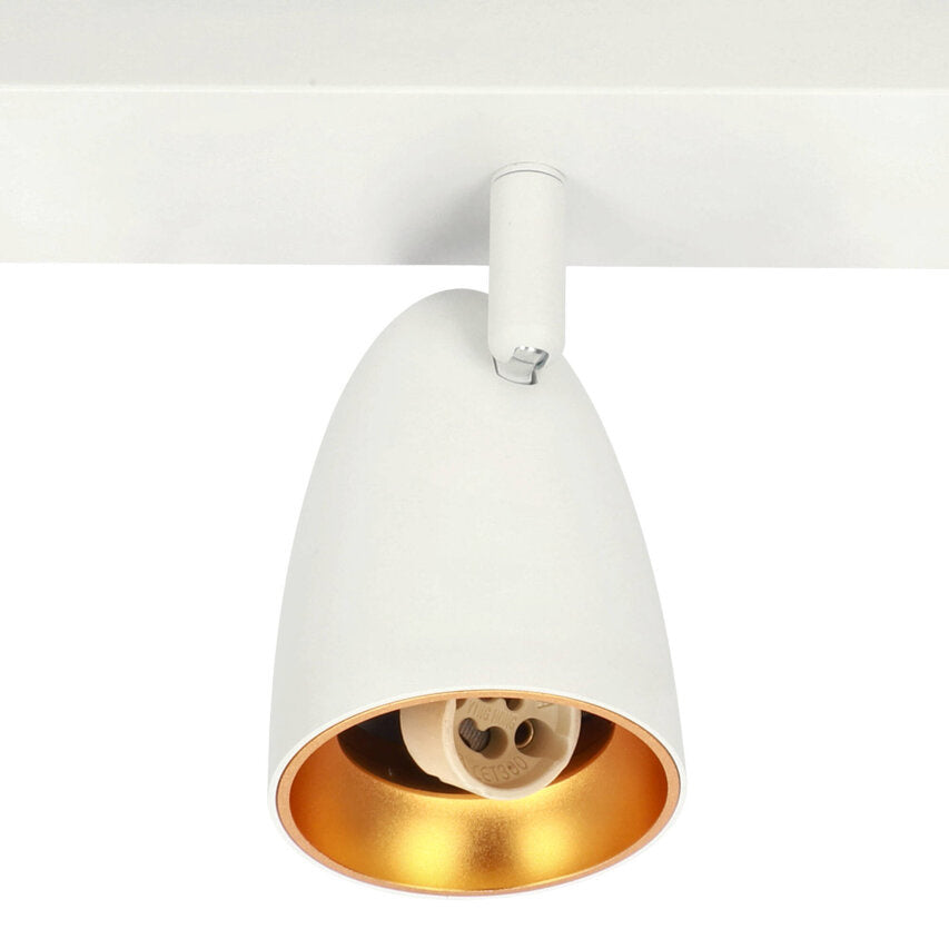 Elegante Wand- und Deckenleuchte 6er Weiß mit goldener Innenfläche Schwenkbarer Spot für Wohnzimmer, Flur & Schlafzimmer