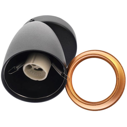Elegante Wandleuchte Schwarz mit goldener Innenfläche Schwenkbarer Spot für Wohnzimmer, Flur & Schlafzimmer