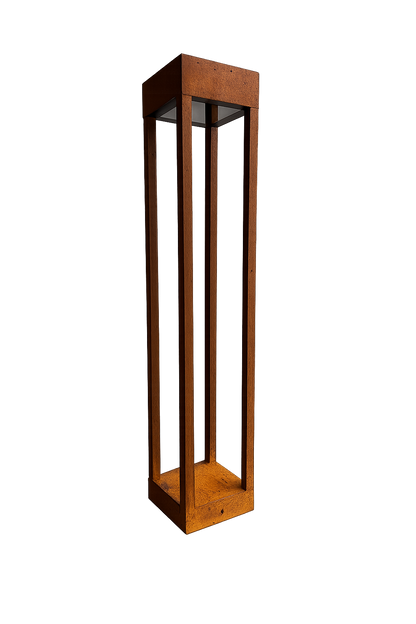 Rost Außenlampe 60/80 cm Gartensäule | Echtes Rost-Finish | Outdoor Stehleuchte
