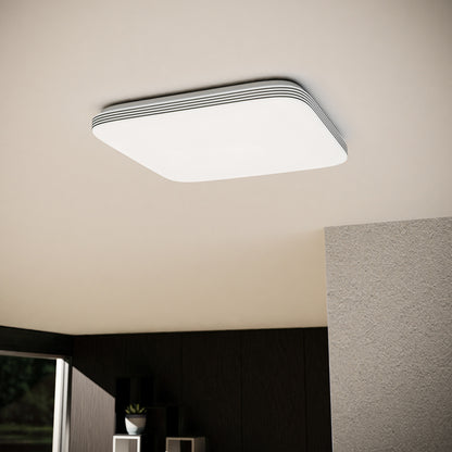 LED quadratische Deckenleuchte in weiß an der Decke montiert 
