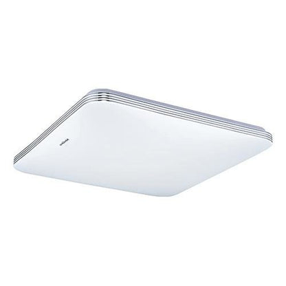 Detailansicht der weißen LED Deckenlampe Moderner Design und eckig