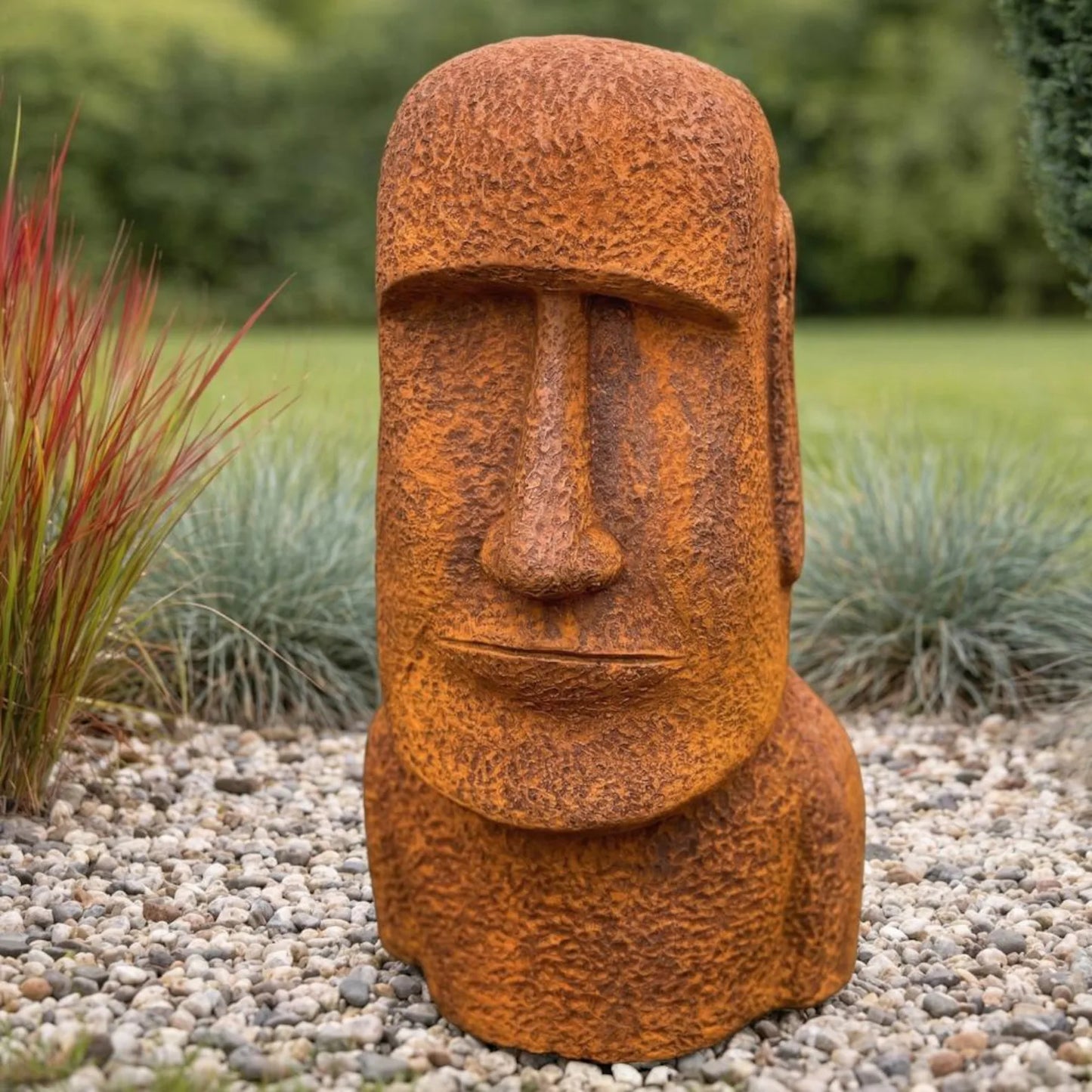 Moai-Statue aus Steinguss – Handgefertigte Gartenfigur der Osterinsel