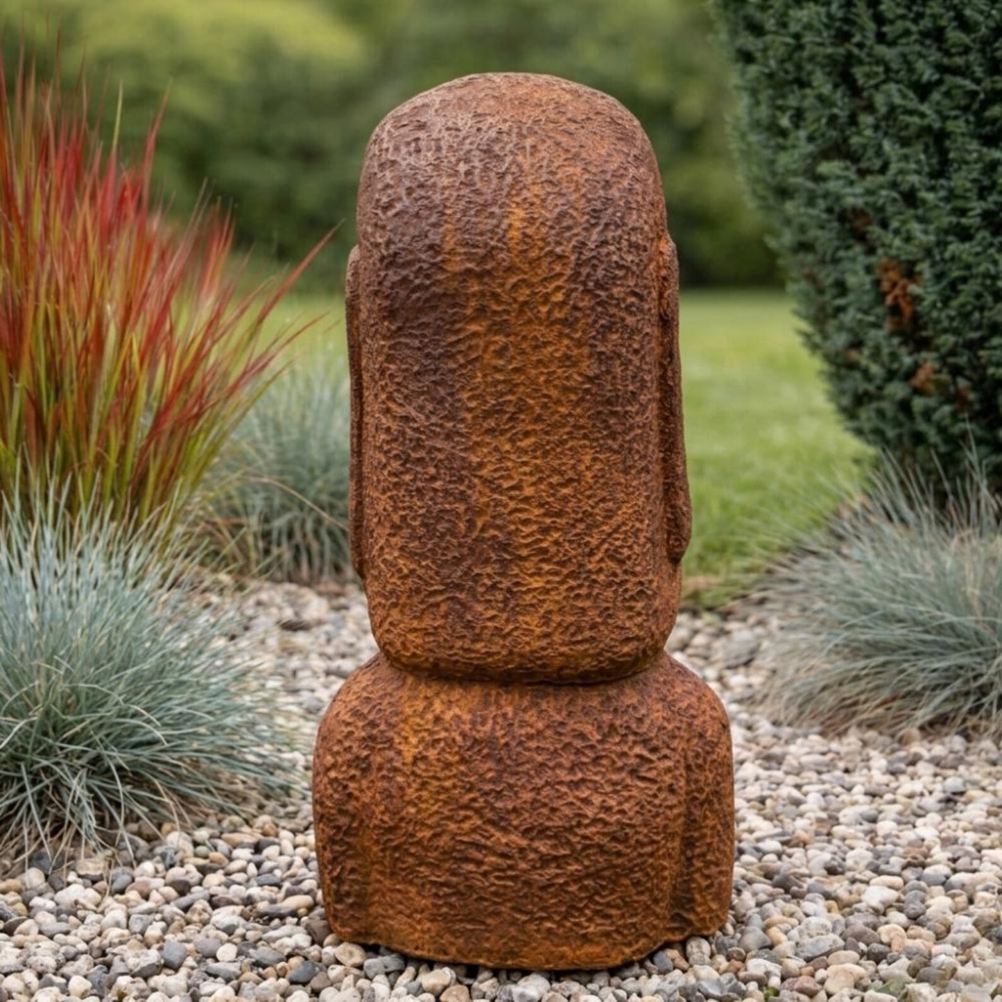 Moai-Statue aus Steinguss – Handgefertigte Gartenfigur der Osterinsel