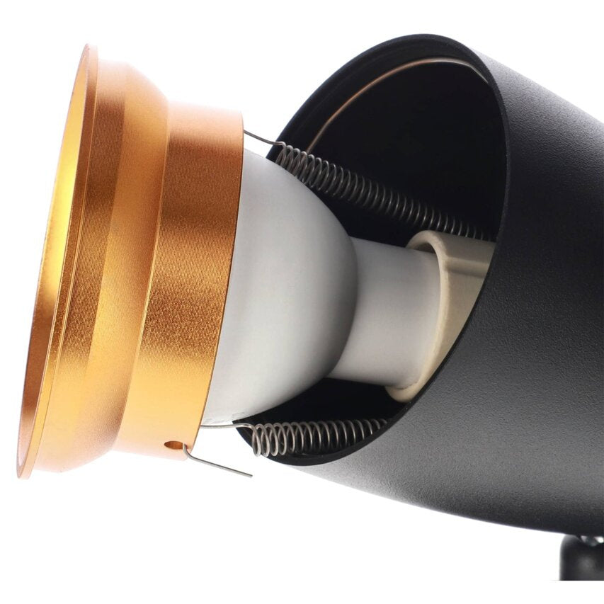 Elegante Wandleuchte Schwarz mit goldener Innenfläche Schwenkbarer Spot für Wohnzimmer, Flur & Schlafzimmer