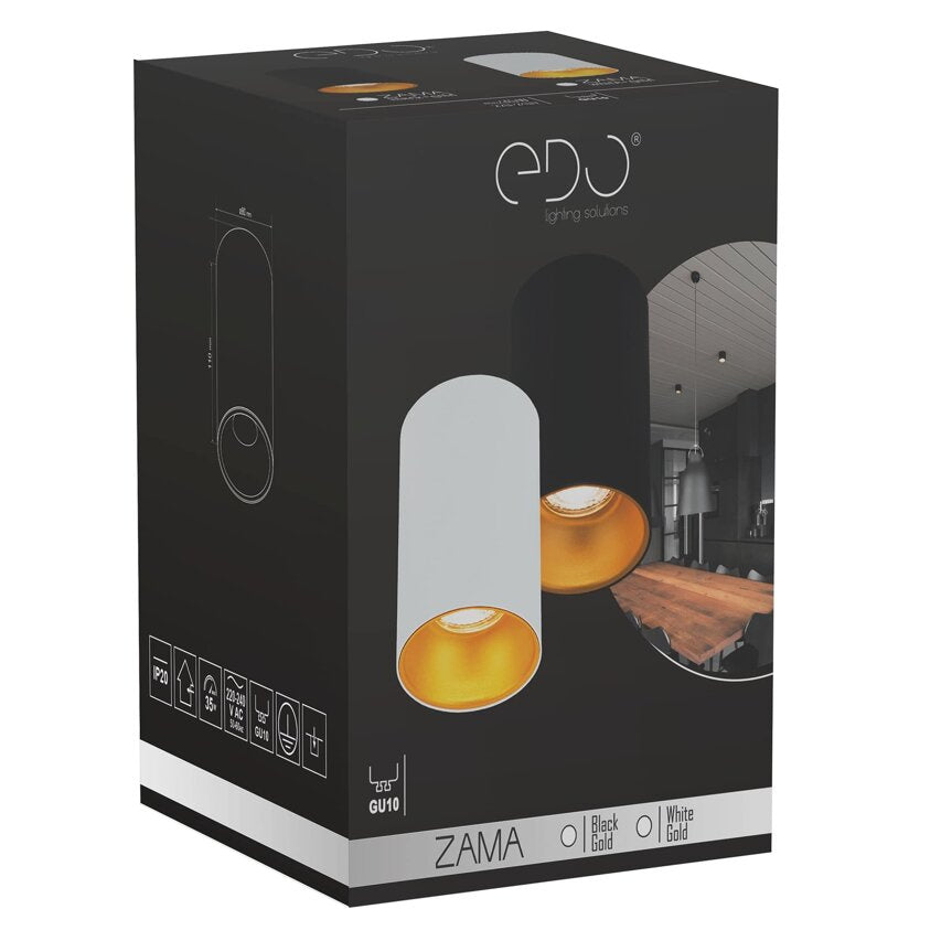 Ansicht der Verpackung der weiß goldenen Deckenleuchte 