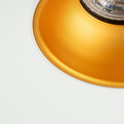 Deckenanbauleuchte GU10 rund weiß mit Goldkern IP20
