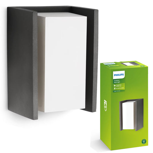 Philips MyGarden BRIDGE anthrazit E27 IP44 Garten-Wandleuchte