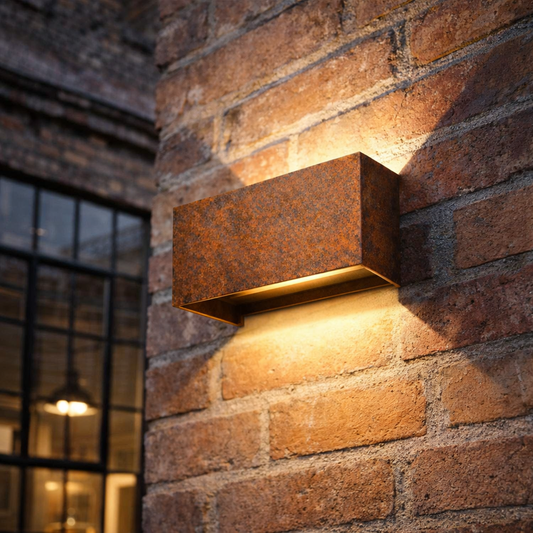 Außenwandleuchte aus echtem Edelrost – Up & Down LED Wandleuchte 20×10 cm