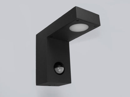  Moderne schwarze LED Außenwandleuchte in L-Form mit Bewegungssensor