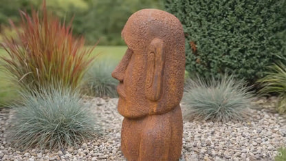 Moai-Statue aus Steinguss – Handgefertigte Gartenfigur der Osterinsel