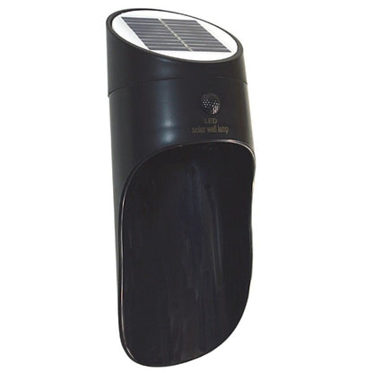  Schlanke solarbetriebene Außenlampe in Schwarz mit LED-Technologie und Solarpanel