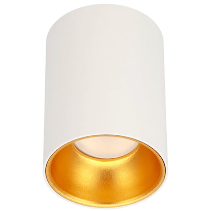 Deckenleuchte rund in Weiß und Gold mit 1 Lichtspot GU10 modern 