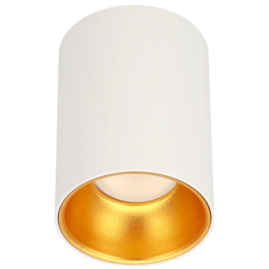 Deckenleuchte rund in Weiß und Gold mit 1 Lichtspot GU10 modern 